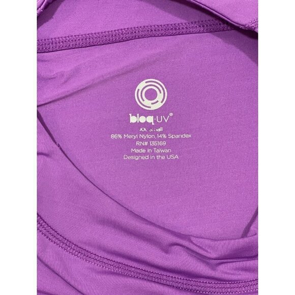 BloqUV Women's Crop Top Shirt XXS Magenta 50 UPF Sun Block Outdoors Cover-Up EUC - Picture 5 of 11